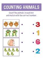 Worksheet design for counting numbers vector