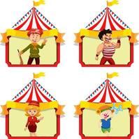 Set of people working in circus vector
