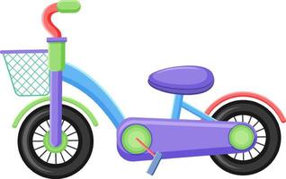 Cute children bicycle toy on white background vector