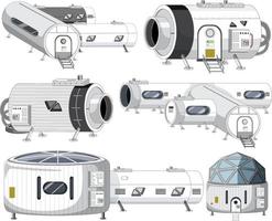 Set of spaceship objects and robot vector