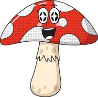 Mushroom cartoon character on white background vector