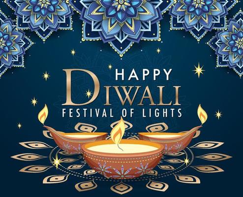 Happy Diwali festival of lights poster