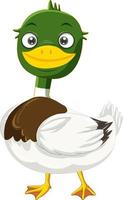 Cute duck with happy face vector