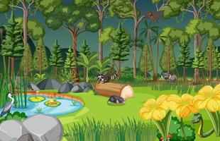 Forest scene with wild animals vector