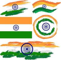 bandera de india en diferentes diseños vector