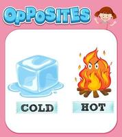 Opposite words for cold and hot vector