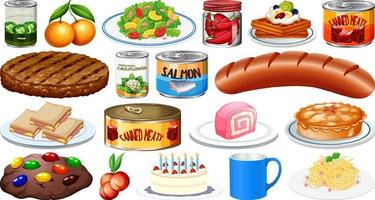 Set of different foods vector