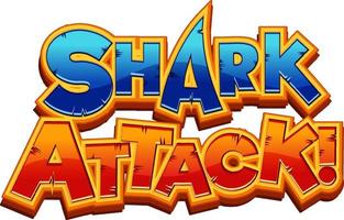 diseño de tipografía de ataque de tiburón vector