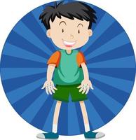 Active boy simple cartoon character vector