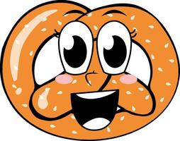 Pretzel with happy face vector