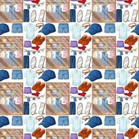 Seamless background design with cloth theme on white background vector
