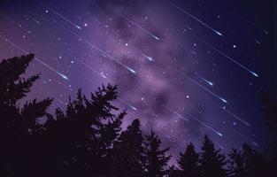 Meteor Shower Background Concept vector