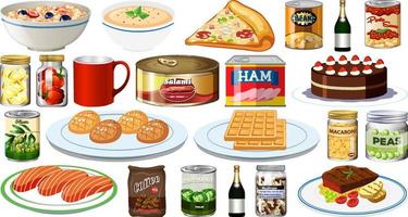 Set of different foods vector