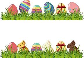 Happy Easter design with decorated eggs vector