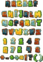 Font design for english alphabets and numbers vector