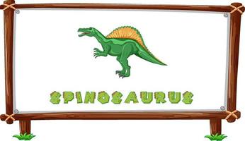 Frame template with dinosaurs and text spinosaurus design inside vector