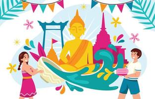 Songkran Festival Celebration vector