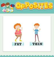 Opposite words for fat and thin vector