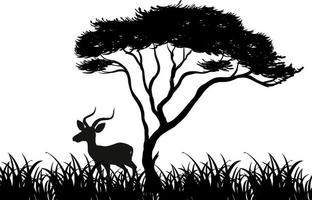 Silhouette animal in nature white background vector