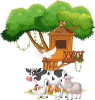 Farm animals on white background vector