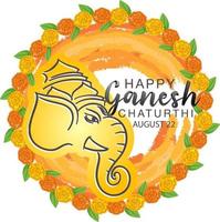 feliz ganesh chaturthi cartel vector