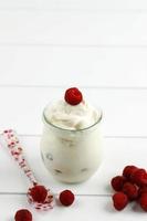 Homemade Yogurt with Raspberry photo