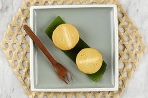 Kue Lumpur or Mud Cake, Indonesian Traditional Cake made from Potato, Sweet and Soft Texture. photo