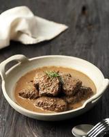 Lapis Daging, Sweet Beef Stew from East Java. Made from Boiled Beef Season with Soy Sauce. photo