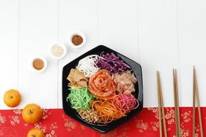 Yusheng, Yee Sang or yuu sahng, or Prosperity Toss or Lo Sahng. photo