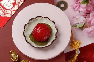 kue ku angku kueh, pastel de tortuga popular del sudeste asiático para el festival del año nuevo chino foto