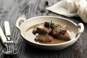 Lapis Daging, Sweet Beef Stew from East Java. Made from Boiled Beef Season with Soy Sauce. photo