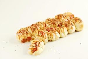 Homemade Pizza Roll Pull Apart Bread with Cheese and Sausage photo