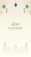 Eid mubarak story template vector