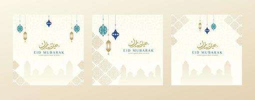 Eid mubarak post template vector