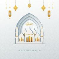 plantilla de publicación de eid mubarak vector