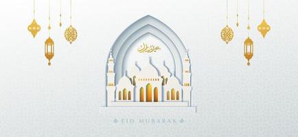 plantilla de banner de eid mubarak vector