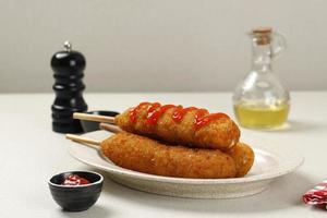 Organic Corn Dog Street Food Popular in Korea photo