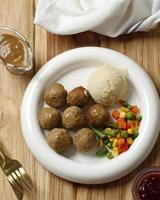 Homemade Swedish Meatball with Mashed Potato photo