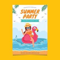 Summer Party Poster Template vector