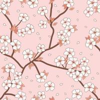 Chery Blossom Seamless Pattern vector