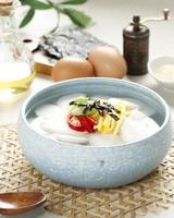 Tteokguk Korean Rice Cake Bar Soup for Seollal New Year photo