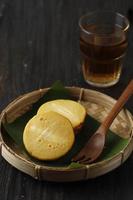 Kue Lumpur Kentang  or Potato Mud Cake, Indonesian Traditional Cake made from Potato, Sweet and Soft Texture. photo