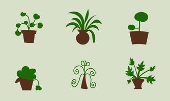 Small Green Plant in Pot vector