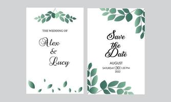 set of card with tropical leaf, wedding ornament concept, decorative invitation card background vector