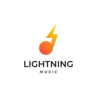 lightning music gradient colorful logo design template. Musical icon. vector