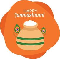 Janmashtami celebration with attractive colors isolated on white background vector