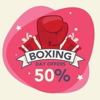 Discount banner with gloves and gift box with unique background vector