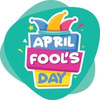 April fools day typography with nice illustration vector