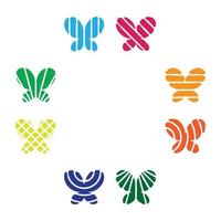 Collection of illustration butterfly icon. vector