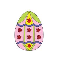 vector de huevo de pascua floral colorido